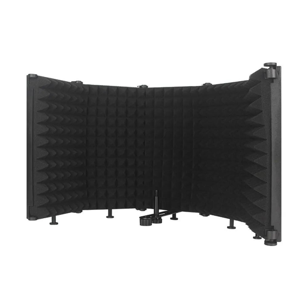 

1pc Foldable Microphone Isolation Shield Studio Sound Absorbing Foam Broadcast Studio Adjustable Angle Mic Wind Screen Shield