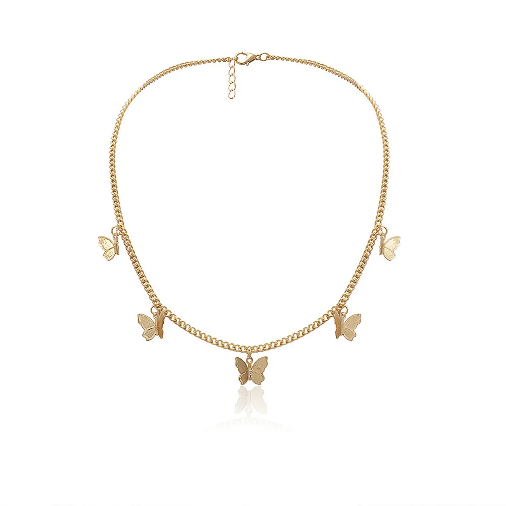

Miss JQ 2020 New Bohemian Butterfly Choker Necklace for Women Gold Silver Clavicle Chain Choker Pendant Necklace Female Jewelry