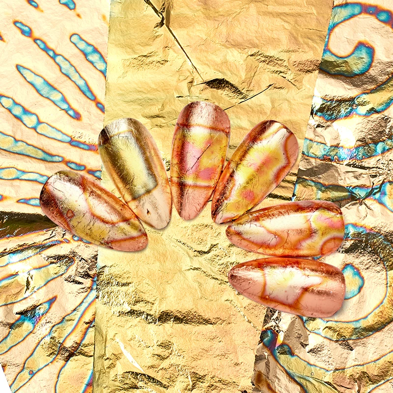 1 шт наклейки для ногтей бронзовая цветная Золотая переводная фольга в рулонах