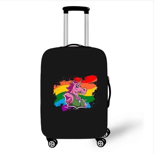 Colorful Travel Suitcase Cover Cartoon Unicorn Stretch Cloth Cover Travel Accessories 3D Printing High Quality Luggage Cover