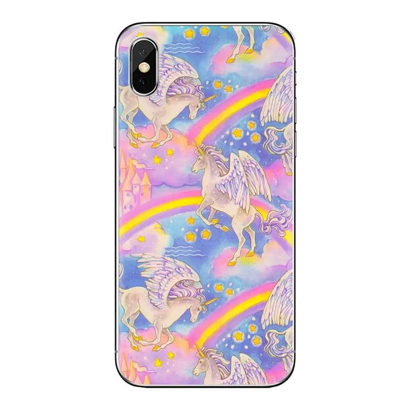 For iPhone XS Max XR X 4 4S 5 5S 5C SE 6 6S 7 8 Plus Samsung Galaxy J1 J3 J5 J7 A3 A5 Rainbow Pink Horse Puke Unicorn Case Cover |