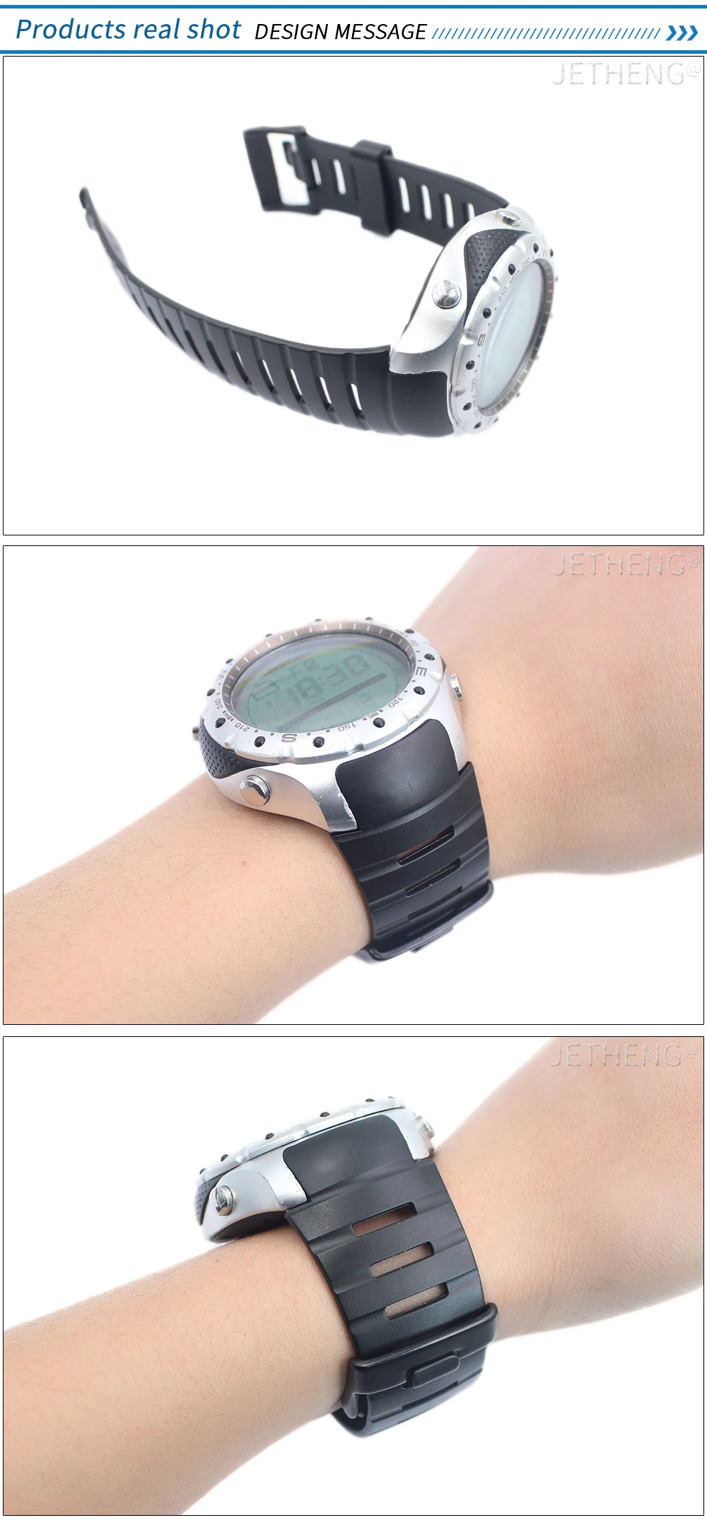 Резиновая лента подходит для Suunto X-lander мужской ремешок для часов водонепроницаемые спортивные ремни с пряжкой из нержавеющей стали
