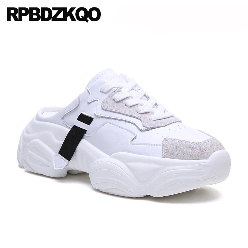 Мюли женские замшевые на платформе толстая подошва танкетка кроссовки обувь для