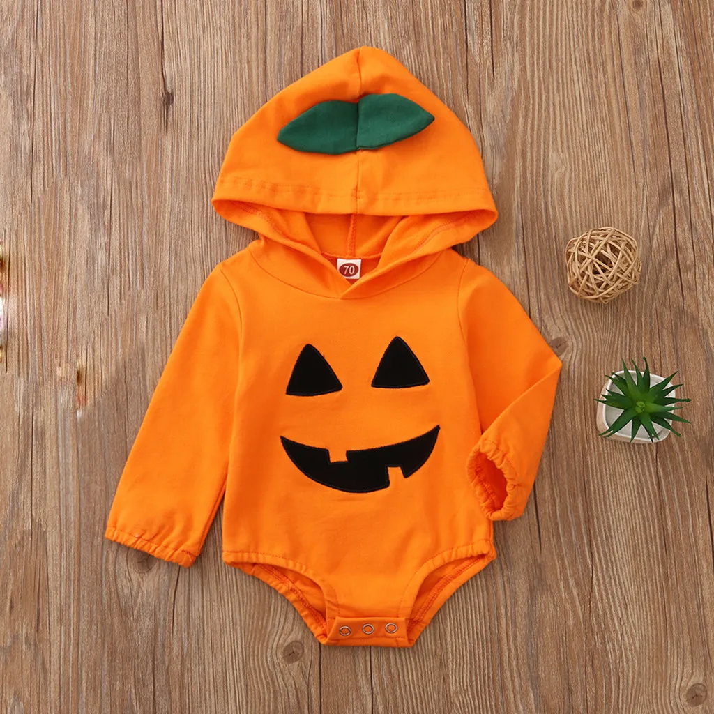 

Winter Rompers Newborn Baby Boys Girls Jumpsuits Long Sleeve Halloween Pumpkin Comfortable Fashionable Bodysuit Clothes Romper