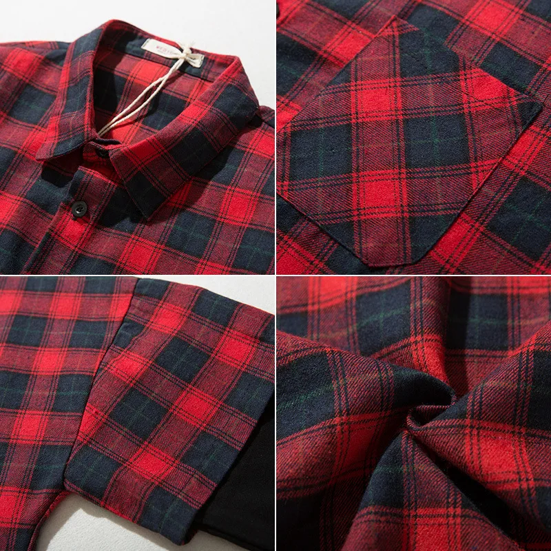 Весна-Осень 2020 зеленая и красная одежда брендовая Повседневная клетчатая