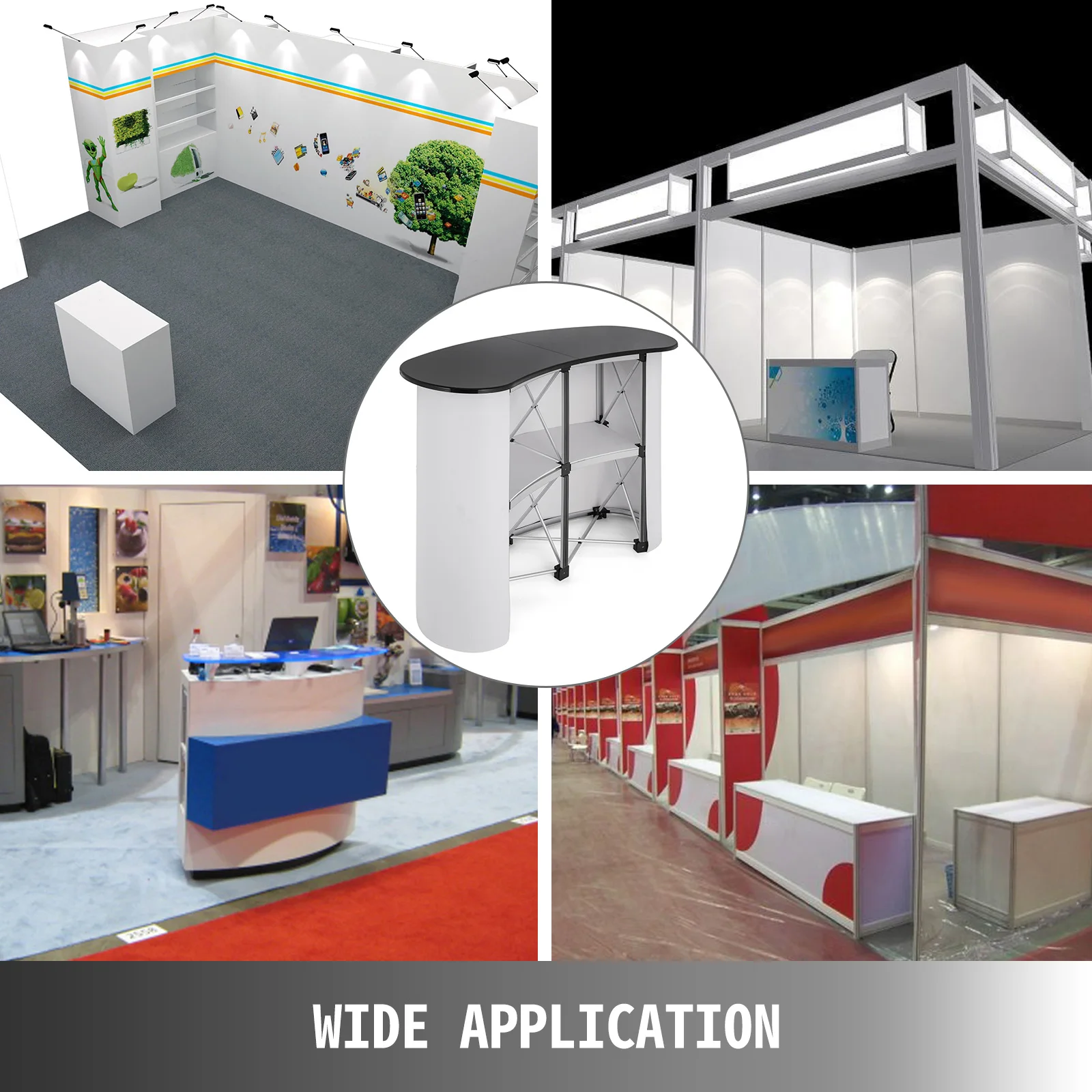 VEVOR-Exhibidor de exposici&oacute;n port&aacute;til, mostrador de promoci&oacute;n, Stand de mesa con bolsas de transporte de pared, 51x38,5 pulgadas-1