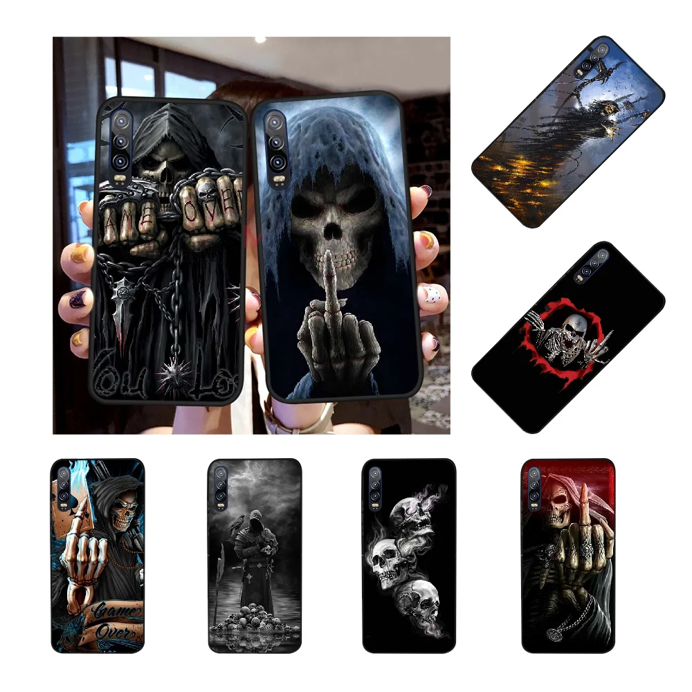 

NBDRUICAI Grim Reaper Skull Skeleton Coque Shell Phone Case For Huawei Y5 Y6 Y7 Y9 Prime 2019 Enjoy 7 8 9 10 Plus