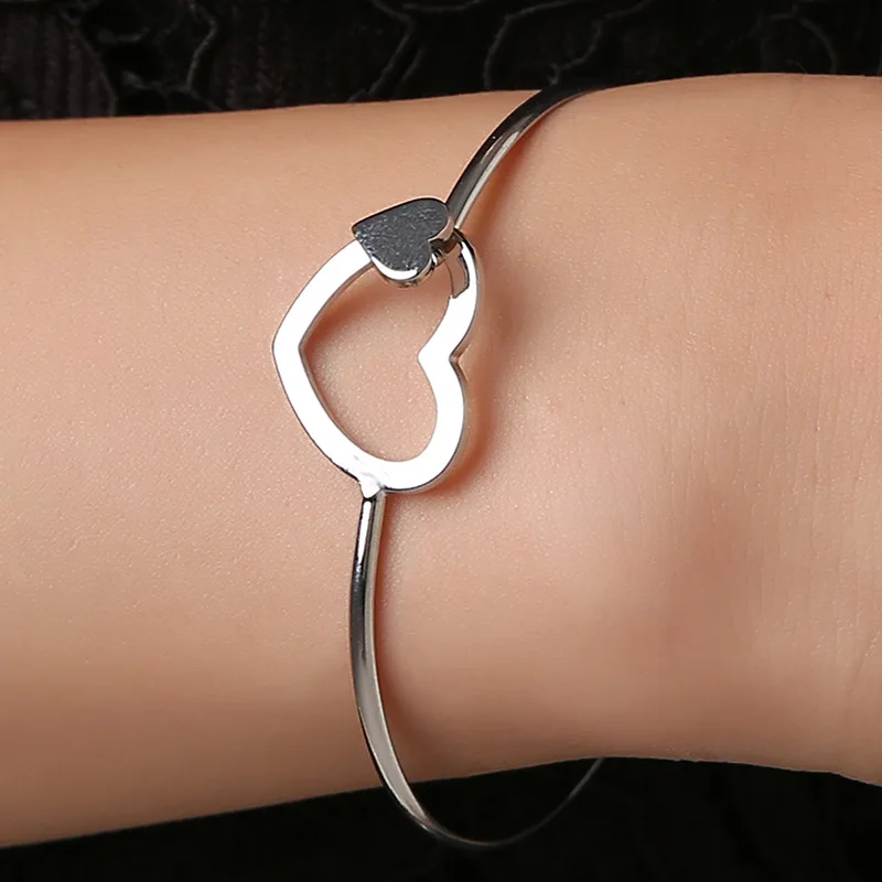 Новый креативный очаровательный браслет любви и браслеты для женщин "Открывающееся сердце" серебряные женские модные украшения - лучший подарок.