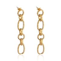 stainless steel women chain earring unusual earrings fashion drop earrings 2020 long chain earrings for women female jewelry