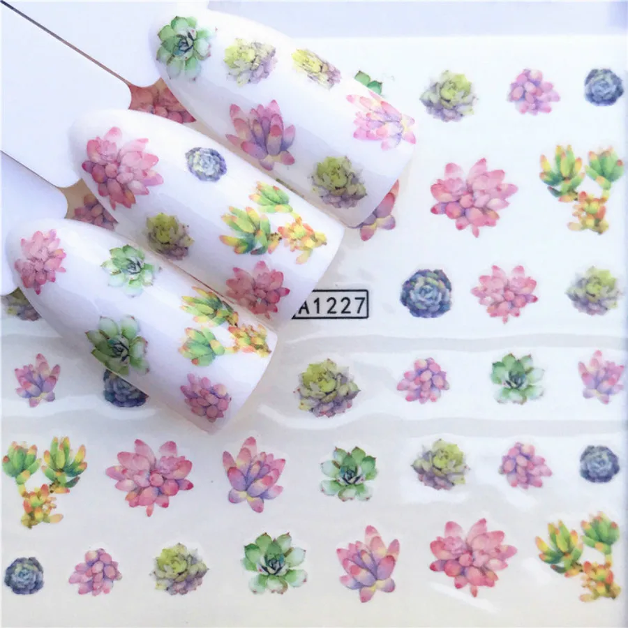 1Pcs Stylish DIY Cactus Flowers Nail Art Stamp Stamping Image Plate Stainless Steel Nail Template Manicure Stencil Tools 5 Style