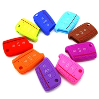 hot silicone car key cover case shell fob for volkswagen vw golf 7 mk7 skoda octavia a7 for seat leon ibiza 3 car styling