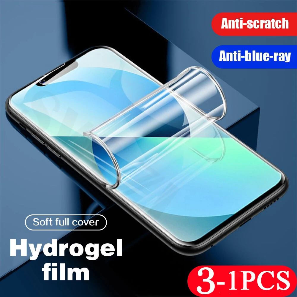 

3-1Pcs soft full cover for iphone 12 13 pro max mini 11 phone screen protector X XS XR SE 8 7 6 6s plus hydrogel film Not Glass