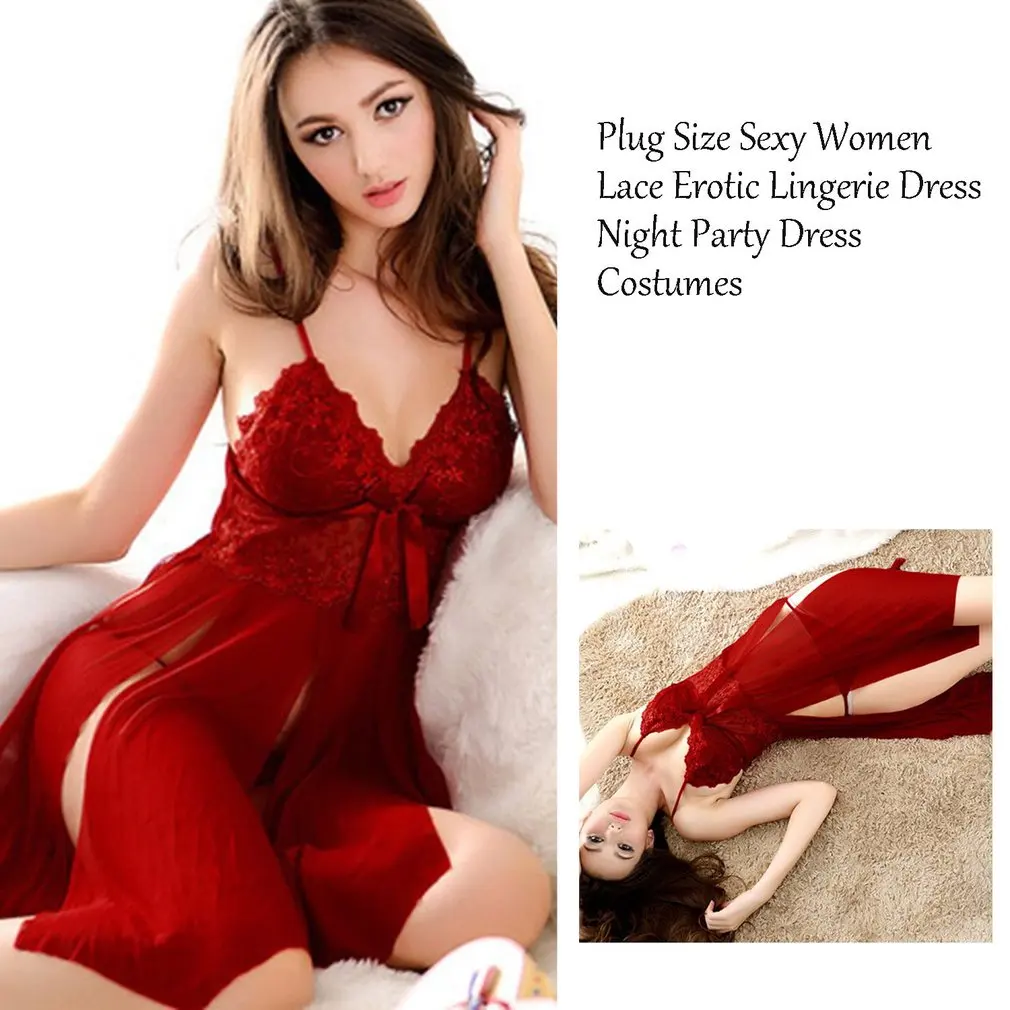 Женское кружевное Эротическое ночное платье красный цвет в вечерние сортименте |