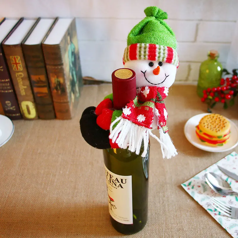 R1- Snowman Год подарок Санта Клаус винная бутылка пылезащитный чехол Xmas Noel рождественские украшения для дома Navidad декор для обеденного стола - Цвет: R1- Snowman