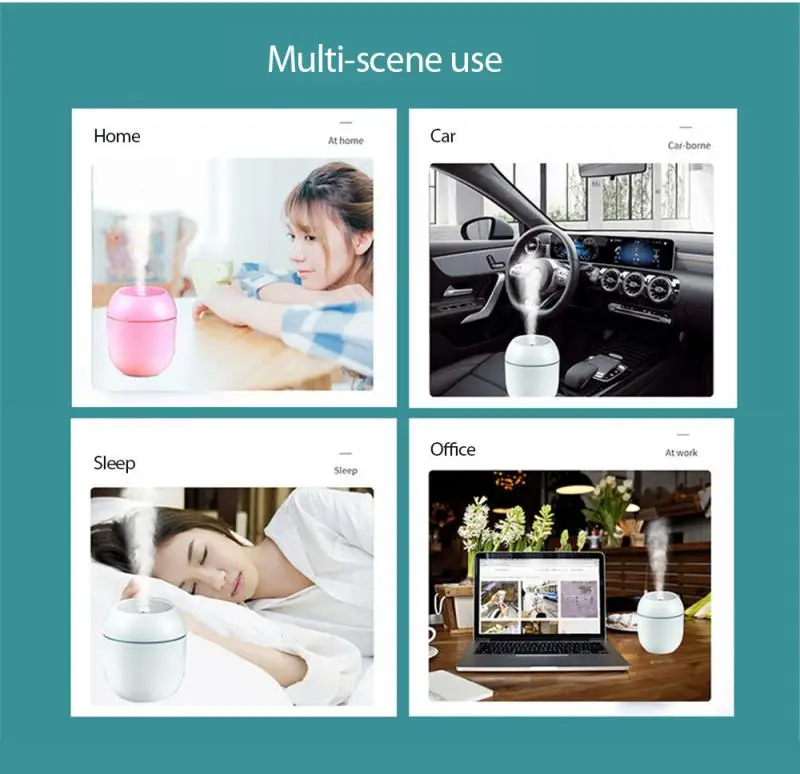 

New Humidifier Mini Household Timer Small Moisturizing Aromatherapy Car Creativity Air Bear USB Humidifier LED Night Lamp