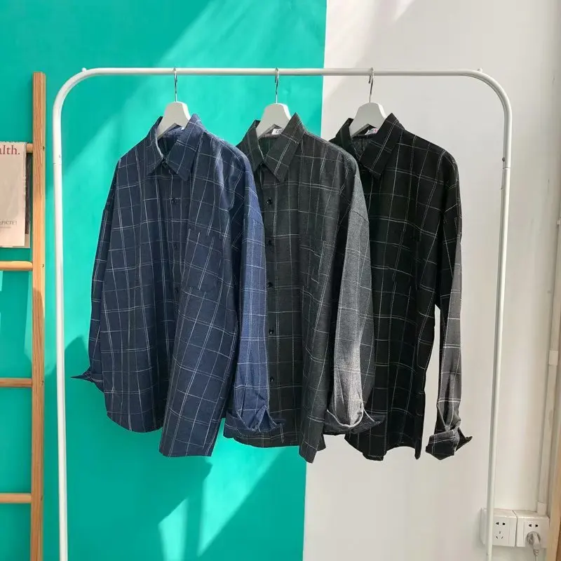 

Spring New Arrival Plaid Shirt Men Male Casual Long Sleeve Shirt High Quality Men Clothing Boys Student Shirts for Men Clothes