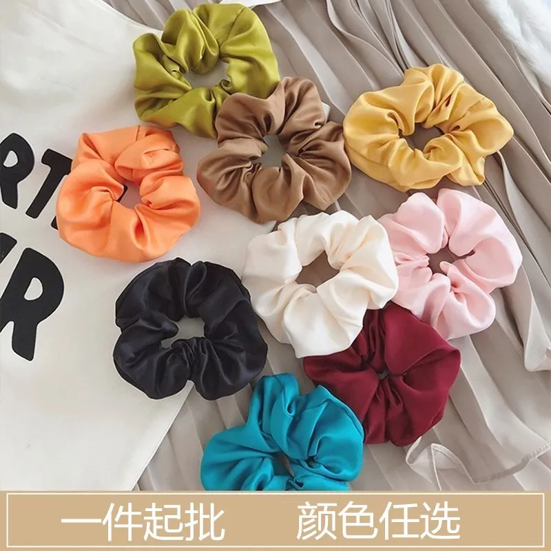 

Women Scrunchies Elastic Hair Ties Bands Adult Solid Fabric Yarn Fashion Girl Korean Mujer Accessories Hyuna Wholesale