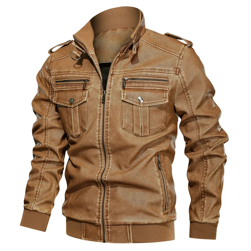 

New Men's Motorcycle Jacket Leather Jacket Men Winter Autumn Windproof Outerwear Male Brand Clothing Dropshipping
