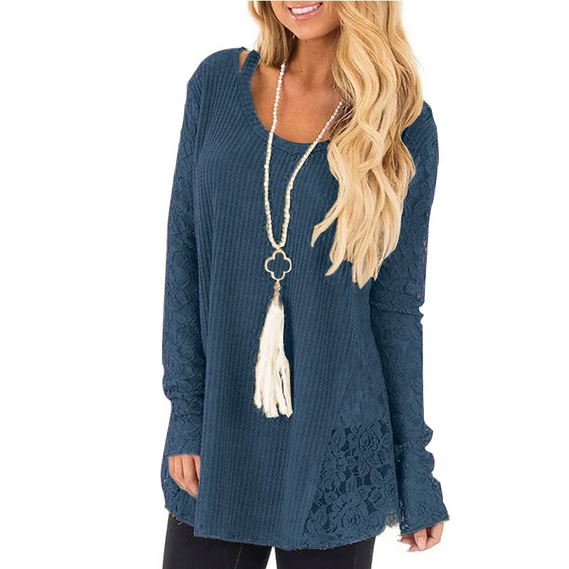 

love style plus size winter lace woman sweater fashion long sleeve casual pullover o-neck knit female sweater