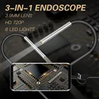 Водонепроницаемая камера-эндоскоп со светодиодной подсветкой, объектив 3,9 мм, 5 мм, 8 мм