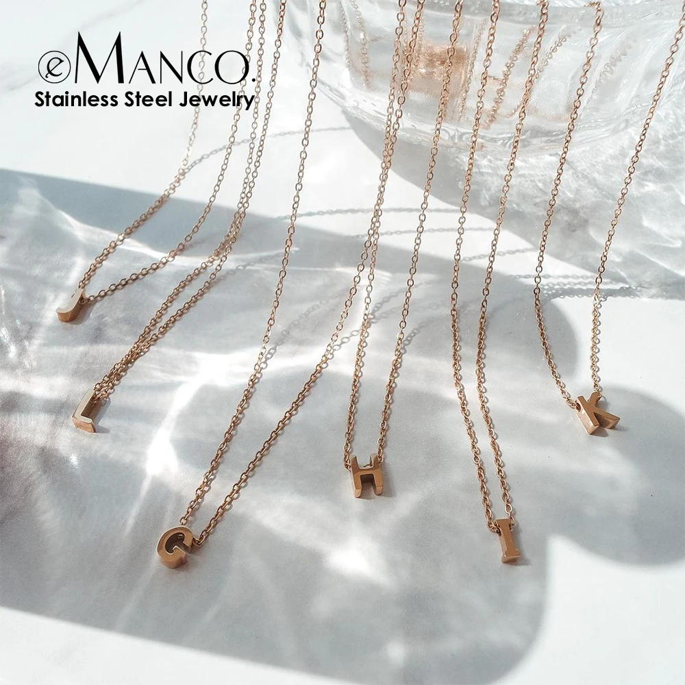 EManco оригинальное ожерелье золотистого цвета из нержавеющей стали с 26 буквами