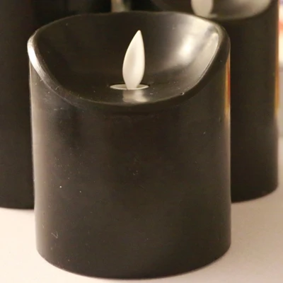 Black A LED Electronic Dancing Flameless Candle Light Simulation Candle Battery Operated Wedding Festival Home Decor Water Ripple lamp - Цвет: Black A