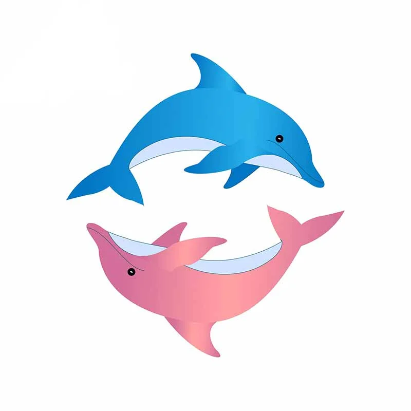 

W-0424 Cute Dolphin Modeling Personality Car Stickers PVC Fashion Auto Laptop Decorative Accessories Quality Waterproof Decals