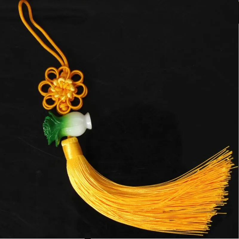 Нефритовые бусины полиэстер шелк китайские узлы кисточки бахрома сделай сам