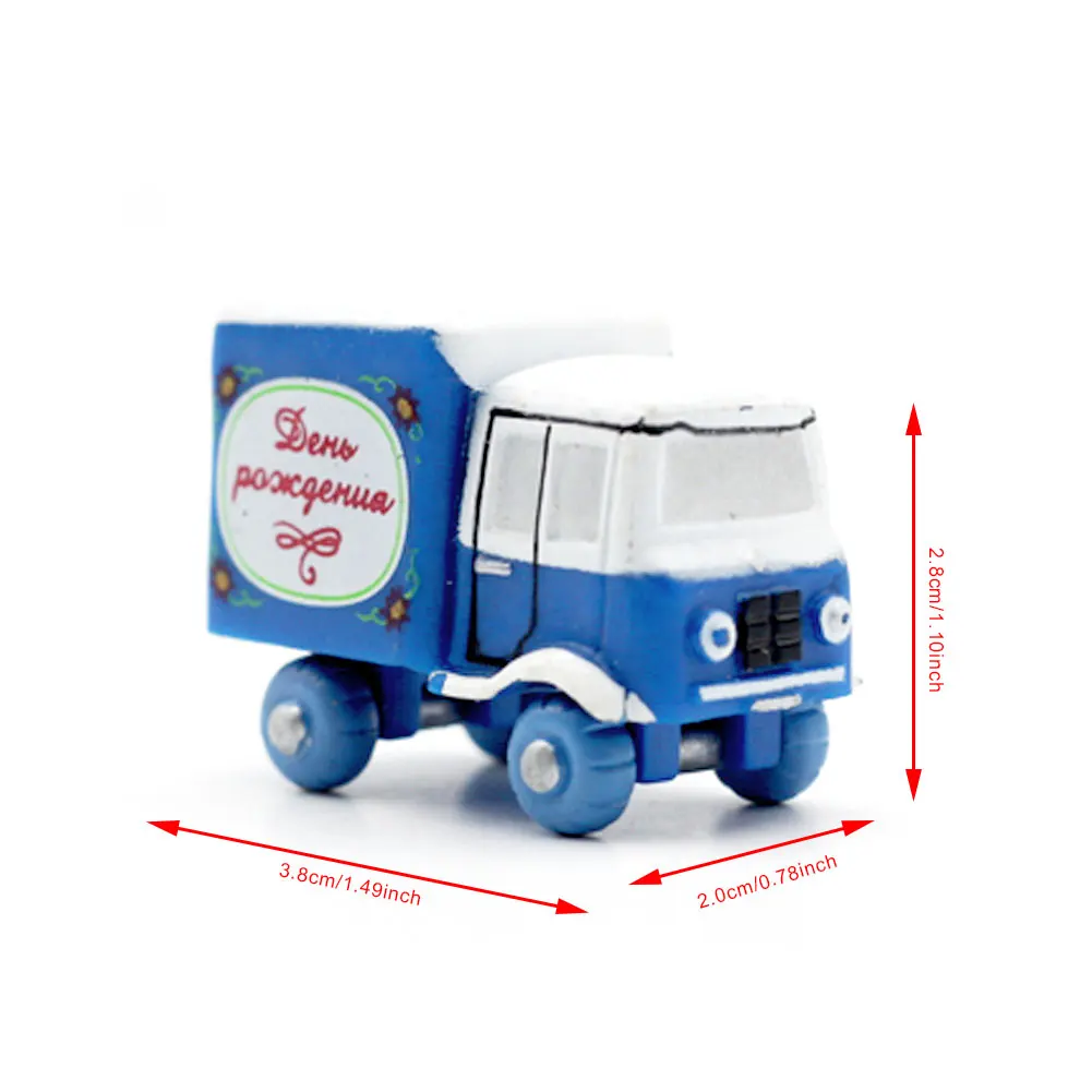

6pcs Mini Truck Fairy Tale Mini Garden Craft Micro Landscape DIY Decorative Resin Crafts