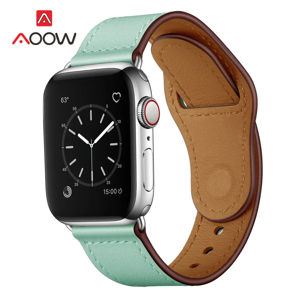 Ремешок из натуральной кожи для Apple Watch 4, 40 мм, 44 мм, 38 мм, 42 мм, высокое качество, для мужчин и женщин, ремешок для часов, браслет для iWatch 1, 2, 3