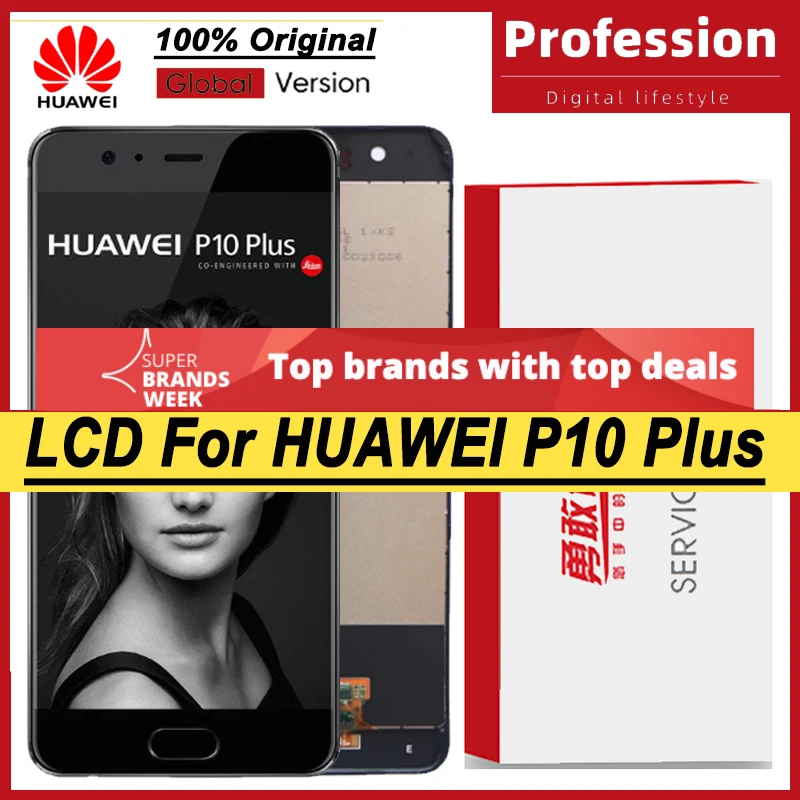 100% Оригинальный 5 ''ЖК-дисплей для Huawei P10 Plus телефон дисплей сенсорный экран