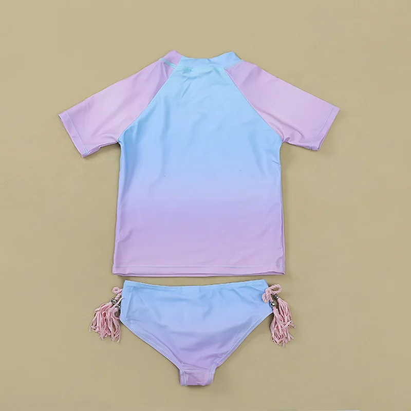 Купальный костюм для девочек из двух частей с изображением фламинго купальный