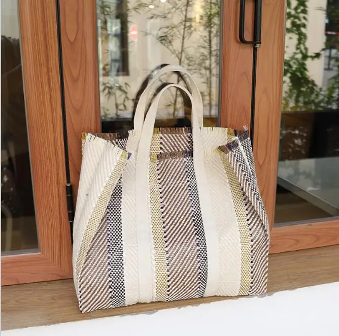 Retro woven hand bag simple casual large capacity handbag fashion wild literary fan female | Багаж и сумки