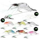 57 шт.лот светящаяся Мягкая приманка в виде креветки, искусственная силиконовая приманка с крючками, вертлюги, набор приманок, рыболовные снасти Anzois Sabiki