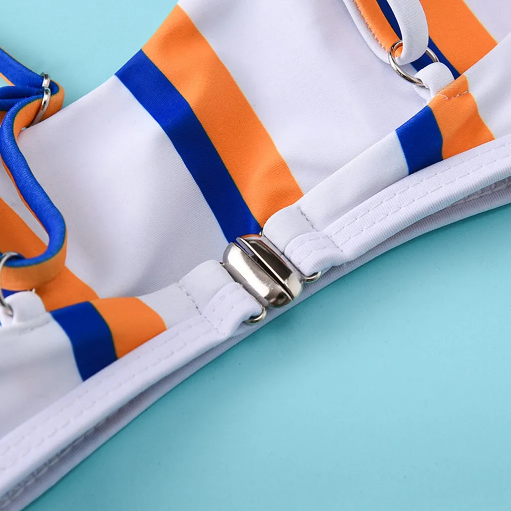 

SwimsuitWomen Striped Print Sexy Bikini Set Push Up Pad Bra Swimwear Bikinis 2020 Mujer Summer Femme BiquiniHoliday Beachwear