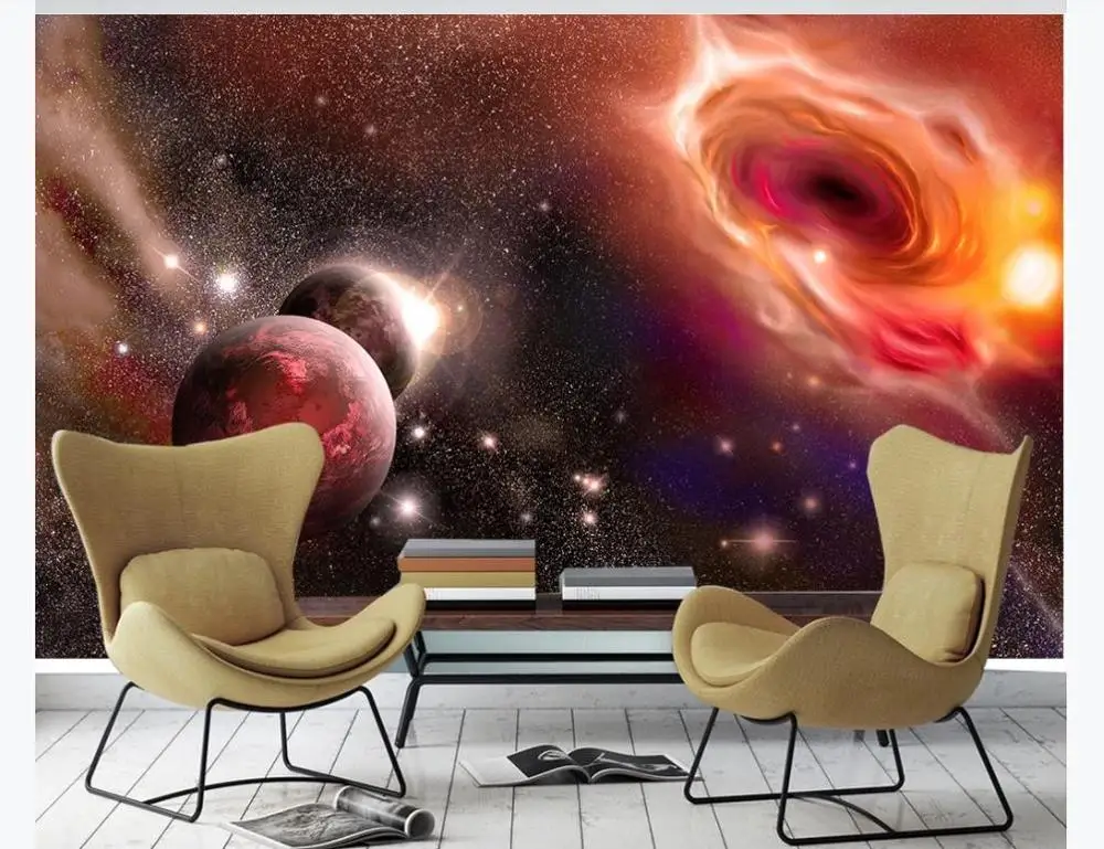 3d фотообои на заказ с изображением пламени красивой фантазии Вселенной