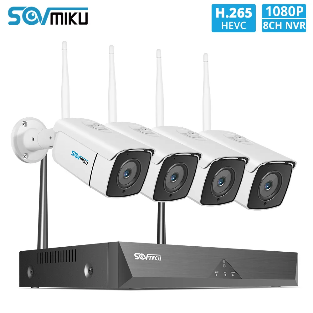 8CH Беспроводная CCTV система H.265 1080P NVR 2MP IR CUT наружная камера P2P Wifi IP безопасности
