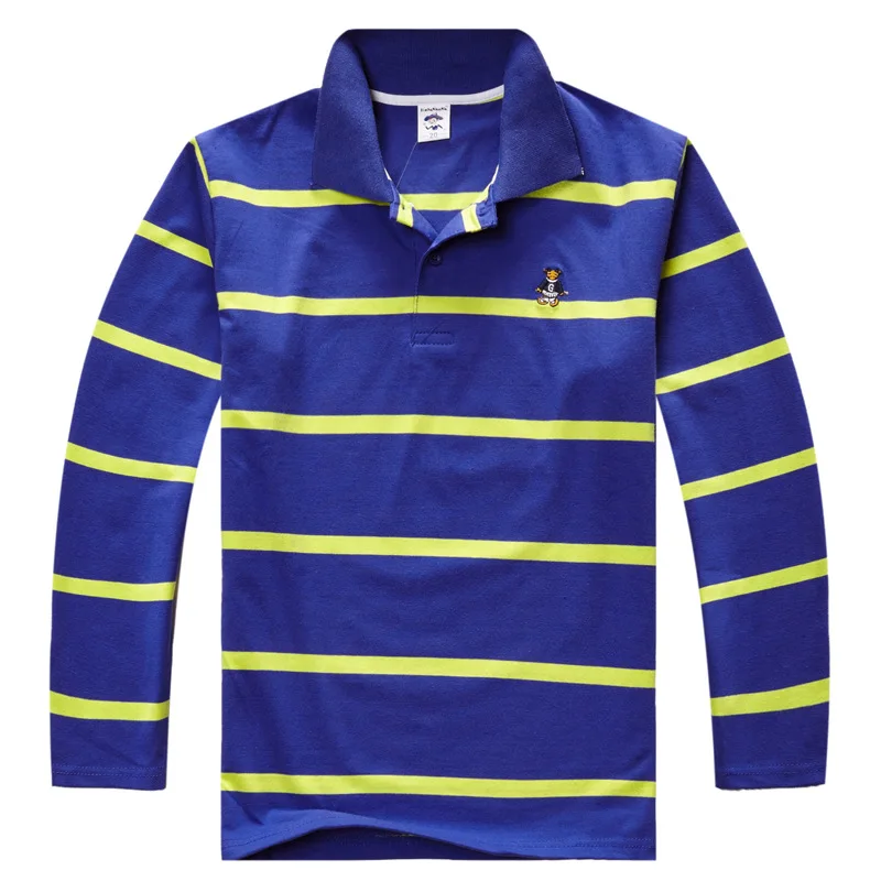 New Boys Spring Autumn Long Sleeve Polo Shirts Children Lapel Striped Clothes Baby Bottoming Tops |