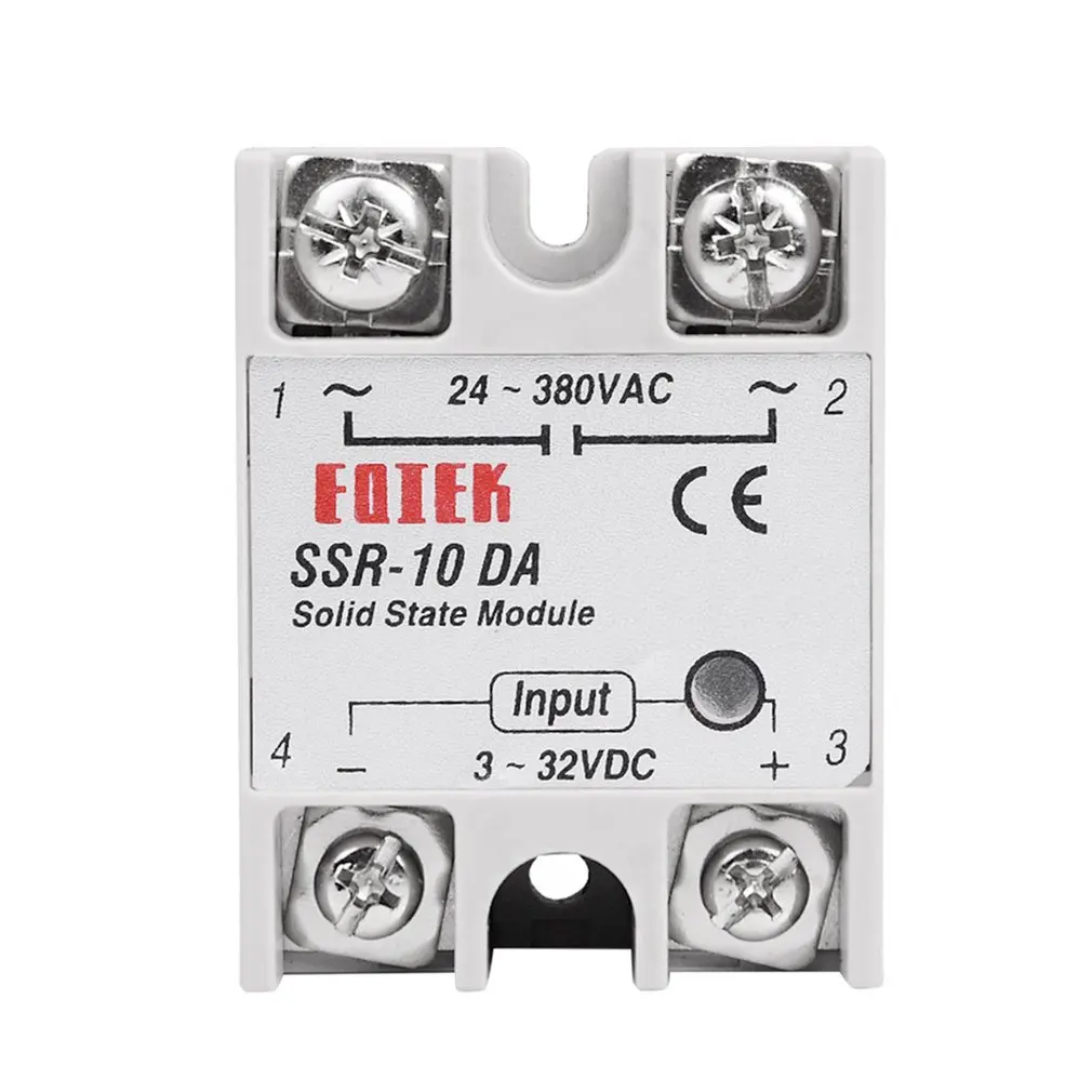 

Solid State Relay DC-AC 10A 25A 40A 60A 80A 100A 12V 3-32V DC TO 220V 24-380V AC Load Single Phase SSR for Temperature Control