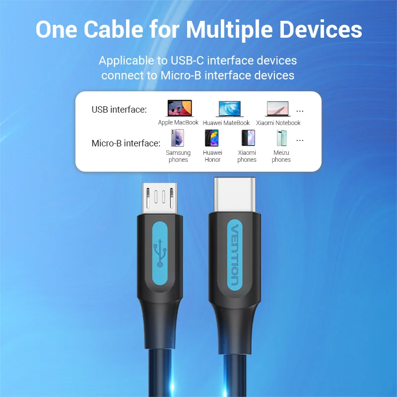 Vention Type C к Micro USB кабель Быстрый Type-C адаптер для Samsung Huawei Xiaomi MacBook pro OTG Мобильный