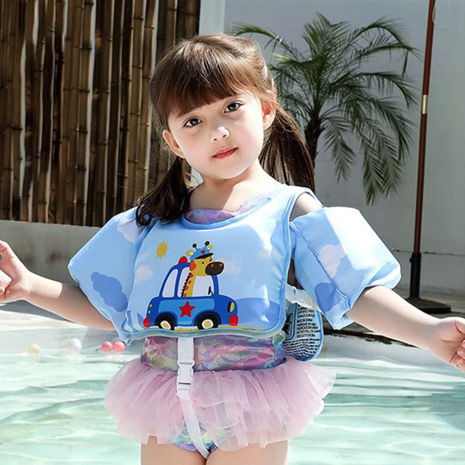 

Детский плавательный спасательный жилет ming Arm, плавательный жилет в комплекте с сумкой для хранения, защитные поплавки с плечевым ремнем, ак...