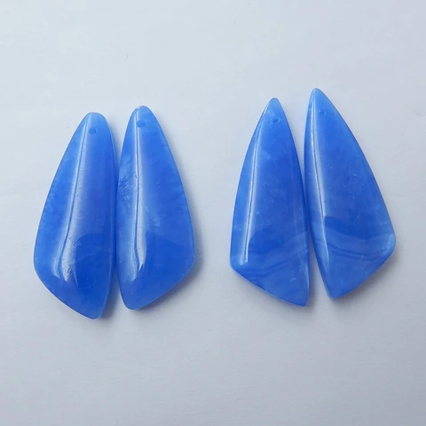 Женские серьги-гвоздики с голубой яшмой, 2 пары, 35x13x5 мм, 6 г