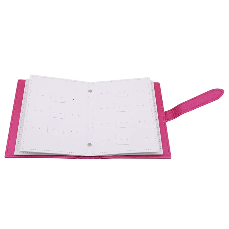 

Portable Women Fashion Leather Jewelry Book Storage Bag Stud Earrings Collection Necklace Display Box Storage Accessories