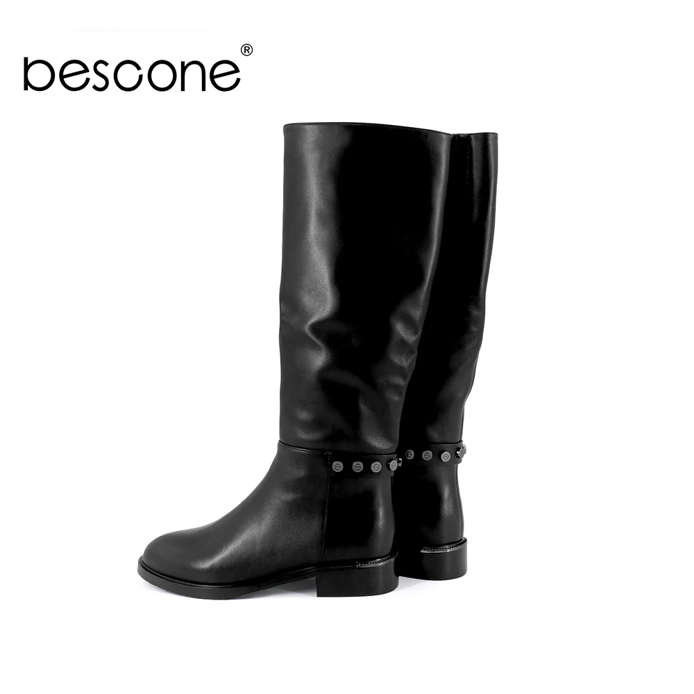 BESCONE/стильные женские ботинки Высококачественная обувь ручной работы из