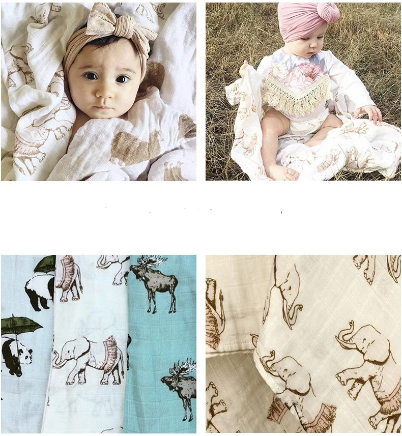 Бамбуковые муслиновые пеленальные Обёрточная бумага Одеяло аксессуары для