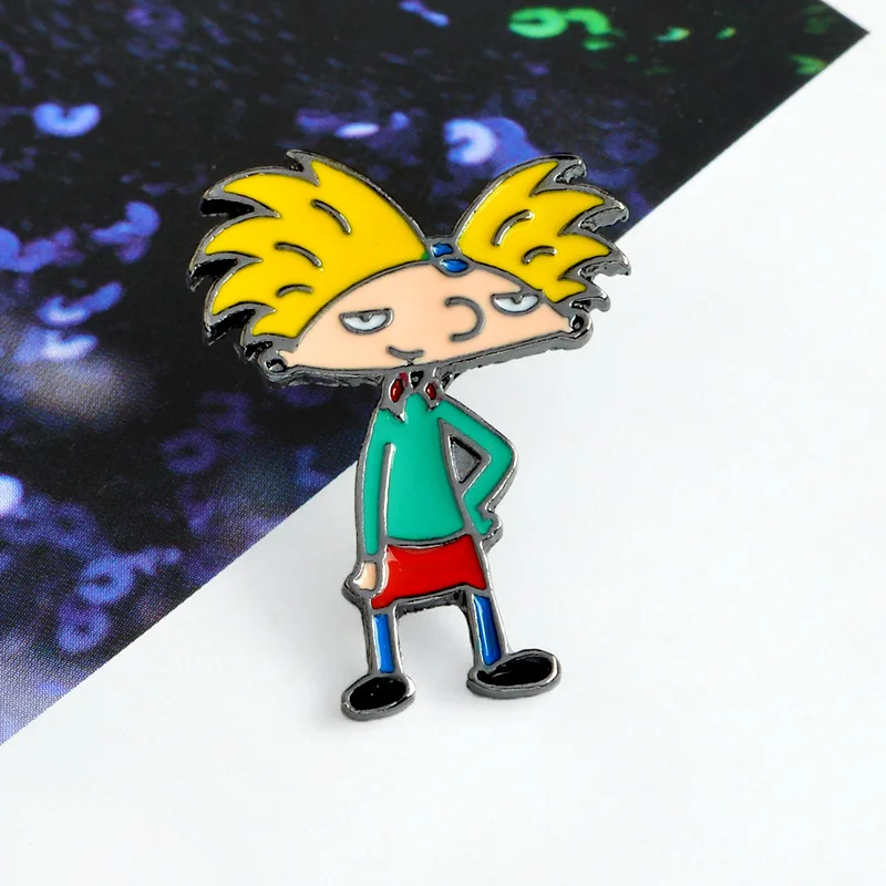 

Explode Yellow Hair Boy Brooch For Backpacks Enamel Shirt Pins Metal Broche for Women Badge Pines Brooches Jewelry Accessories