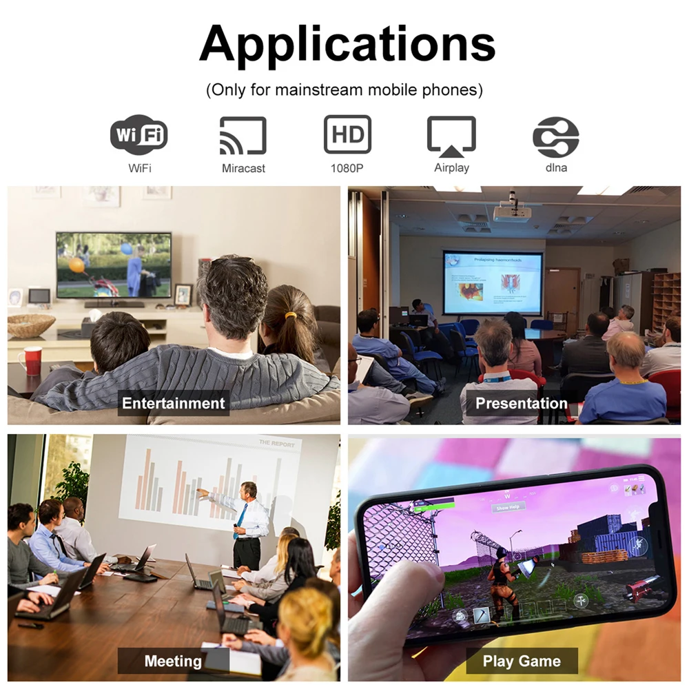 

Wireless Display Dongle TV Receiver Adapter 1080P HDMI-Compatible WiFi 2.4G/5G DLNA Miracast Airplay