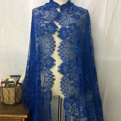 sapphire blue 3 м/лот 16 цветов Франция ресницы кружевной ткани мягкий нейлон платье Сексуальная Ткань Пижамы 6 метров RS741 - Цвет: sapphire blue