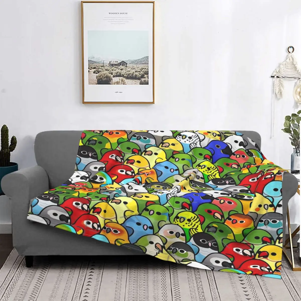 

Too Many Birds Bird Squad Classic Blanket Bedspread Bed Plaid Blankets Beach Cover Hooded Blanket Picnic Bedspread