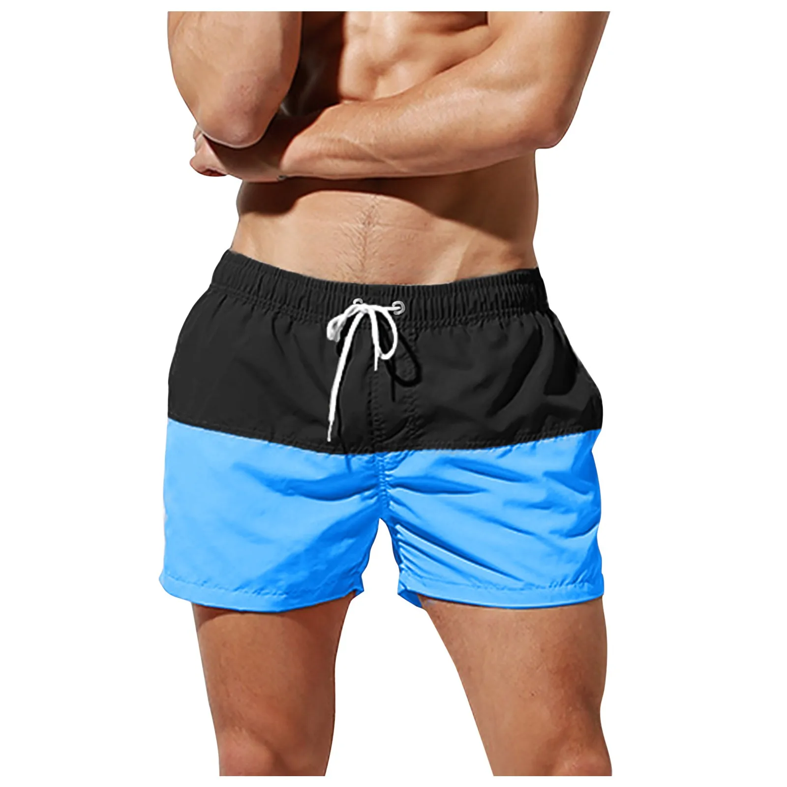 Men Casual Pants Pockets Drawstring Beach Sport Shorts Solid Color Spliced Short Trousers Casual Hot Sale Short Pants For Men m6